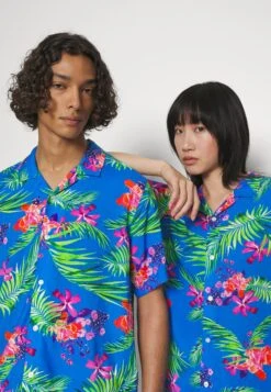 YOURTURN Unisex - Button-Down Blouse - Blue -Yourturn Sales Store 1f4d756d24f640c19c2083e951e31d3a