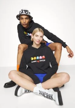 YOURTURN Pac-Man Unisex - Sweatshirt - Black -Yourturn Sales Store 30d6307775db403297fa037df91afe54