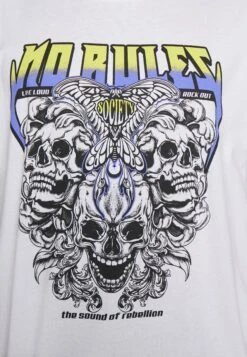 YOURTURN Rule Skull Graphic Tee Unisex - Print T-Shirt - White -Yourturn Sales Store 38058aa46a744b1d840b5599082d9305