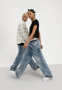 YOURTURN Baggy Jeans Unisex - Relaxed Fit Jeans - Dark Blue Denim 10 YOURTURN Baggy Jeans Unisex - Relaxed Fit Jeans - Dark Blue Denim -Yourturn Sales Store 47039cf62e0e4223bb19b517ea683054