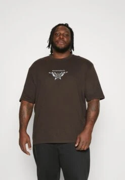 YOURTURN Print T-Shirt - Brown