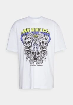 YOURTURN Rule Skull Graphic Tee Unisex - Print T-Shirt - White -Yourturn Sales Store 68ce6e2ef5464ff5af39c9b482f98a1a