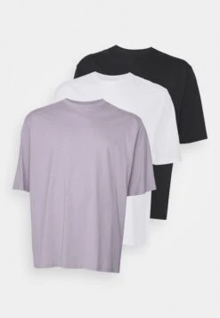 YOURTURN Unisex 3 Pack- Basic T-Shirt - White/Lilac/Black -Yourturn Sales Store 74a88e3257534b588c923bdfe378d85a