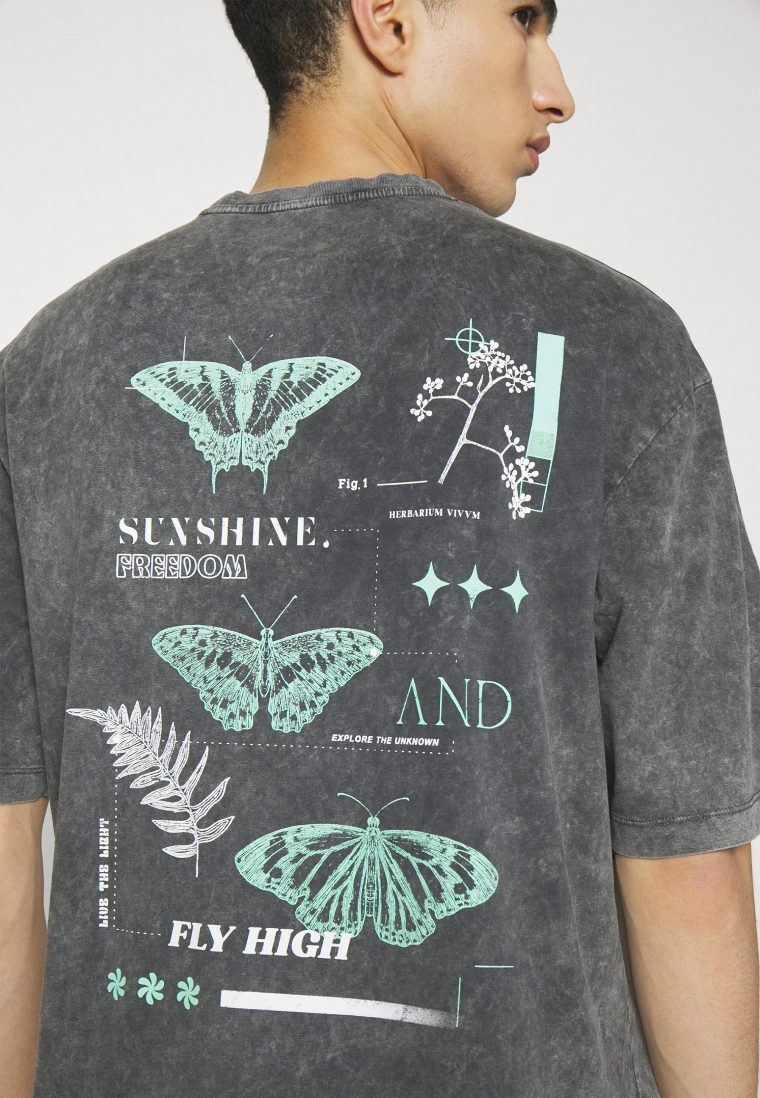 YOURTURN Unisex - Print T-Shirt - Mottled Black 6 YOURTURN Unisex - Print T-Shirt - Mottled Black - Image 4