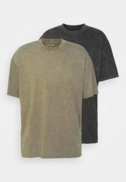YOURTURN 2 Pack Unisex - Basic T-Shirt - Black/Olive -Yourturn Sales Store 87650e8a40104bc792f82977074a6138