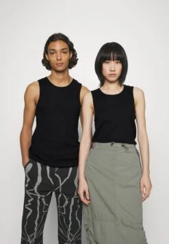 YOURTURN Slim Fit Ribbed Tank Unisex 2 Pack- Top - White/Black -Yourturn Sales Store 96335268f9184c26b425f1de3d89ee68