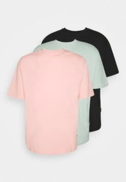 YOURTURN 3Pack Unisex - Basic T-Shirt - Black/Pink/Green