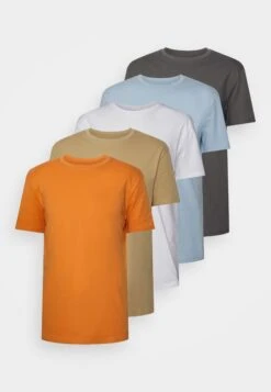 YOURTURN Unisex 5 Pack - Basic T-Shirt - White/Apricot/Light Blue -Yourturn Sales Store ac01883394f243b19aa4c83fb52974fc