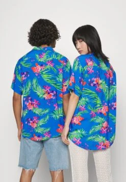 YOURTURN Unisex - Button-Down Blouse - Blue -Yourturn Sales Store b150e4747362471ea46eacdf4b254f92