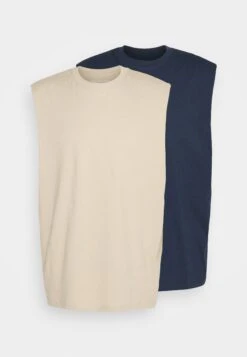 YOURTURN Unisex 2 Pack - Top - Beige/Dark Blue -Yourturn Sales Store b55d40a197f94f29b51876acd9a8af53