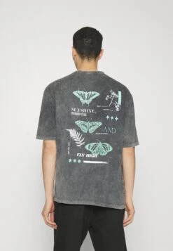 YOURTURN Unisex - Print T-Shirt - Mottled Black