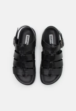 YOURTURN Leather Unisex- Sandals - Black -Yourturn Sales Store d6eb6d64bf7b4cc6b81b3f9fbbed0078